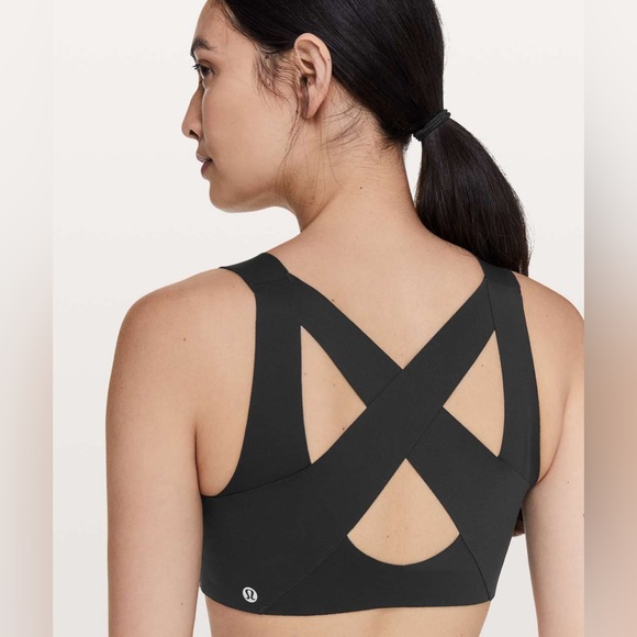 Lululemon Enlite Bra *Zip Front Black strappy crisscross back